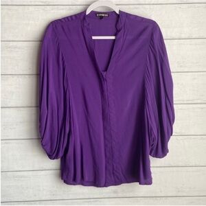 Express Purple Baloon sleeve Top